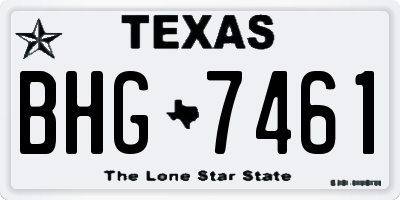 TX license plate BHG7461