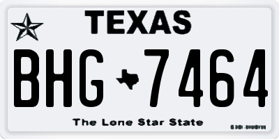 TX license plate BHG7464
