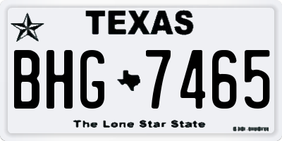 TX license plate BHG7465