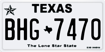 TX license plate BHG7470