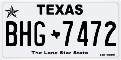 TX license plate BHG7472