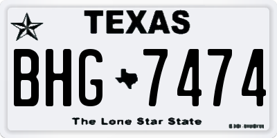 TX license plate BHG7474
