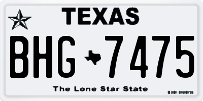 TX license plate BHG7475