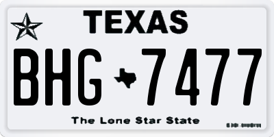 TX license plate BHG7477