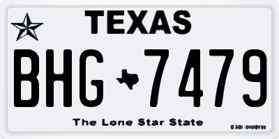 TX license plate BHG7479