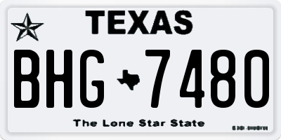 TX license plate BHG7480