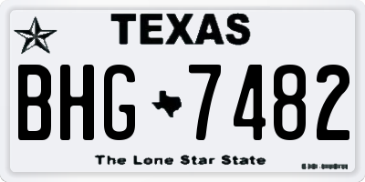 TX license plate BHG7482