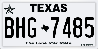 TX license plate BHG7485