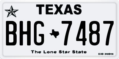 TX license plate BHG7487