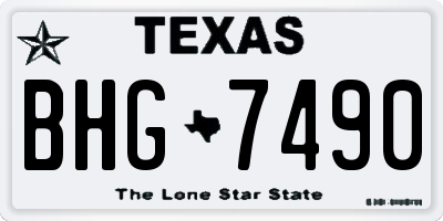 TX license plate BHG7490