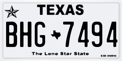 TX license plate BHG7494