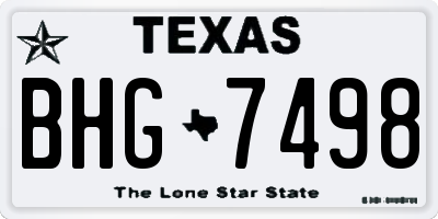 TX license plate BHG7498