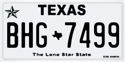 TX license plate BHG7499
