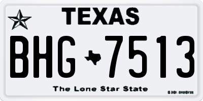 TX license plate BHG7513