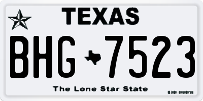 TX license plate BHG7523