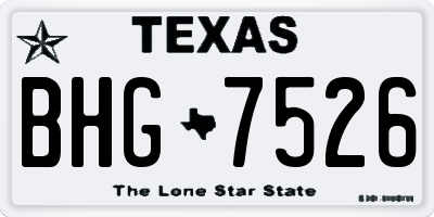 TX license plate BHG7526