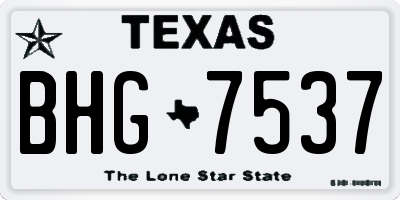 TX license plate BHG7537