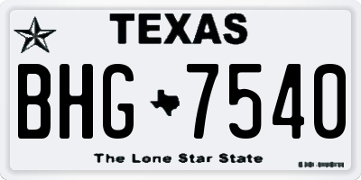 TX license plate BHG7540