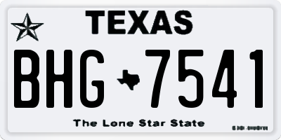 TX license plate BHG7541