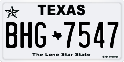 TX license plate BHG7547