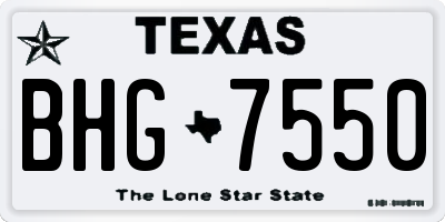 TX license plate BHG7550