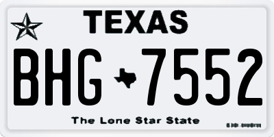 TX license plate BHG7552