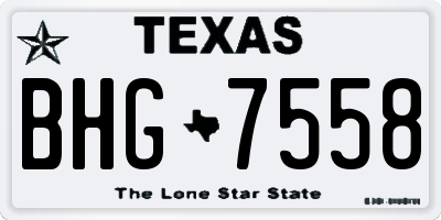 TX license plate BHG7558