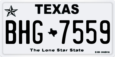 TX license plate BHG7559