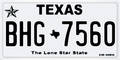 TX license plate BHG7560