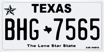 TX license plate BHG7565