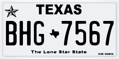 TX license plate BHG7567