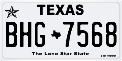 TX license plate BHG7568