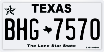 TX license plate BHG7570