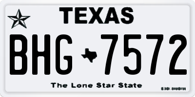 TX license plate BHG7572