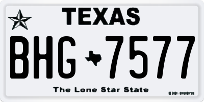 TX license plate BHG7577