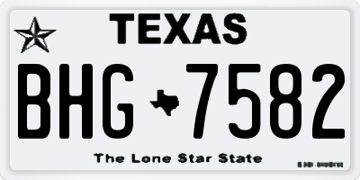 TX license plate BHG7582