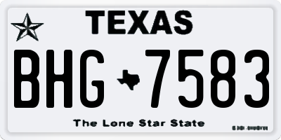 TX license plate BHG7583