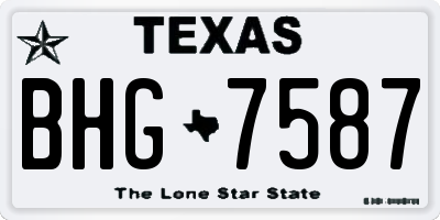 TX license plate BHG7587