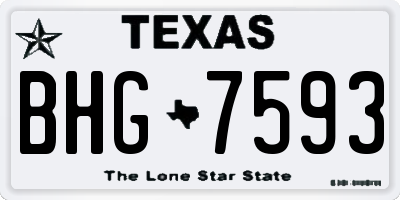 TX license plate BHG7593
