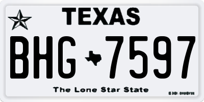 TX license plate BHG7597