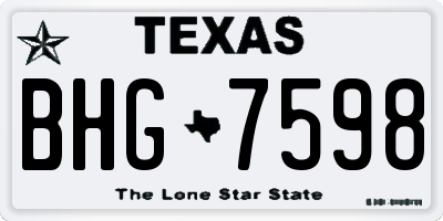 TX license plate BHG7598