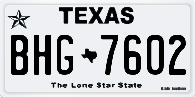 TX license plate BHG7602