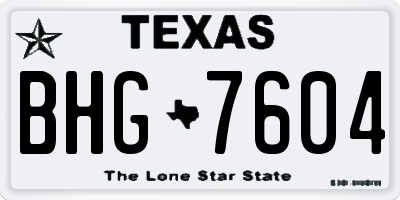 TX license plate BHG7604