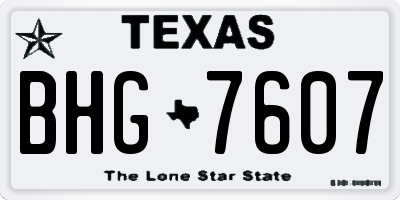 TX license plate BHG7607