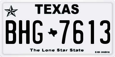 TX license plate BHG7613