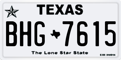 TX license plate BHG7615