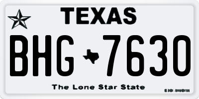 TX license plate BHG7630