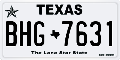 TX license plate BHG7631