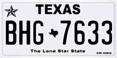 TX license plate BHG7633