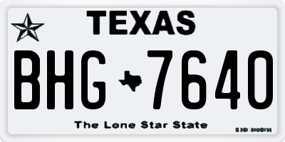 TX license plate BHG7640